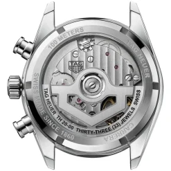 TAG Heuer Carrera Chronograph 39mm Black Dial Leather Strap Watch