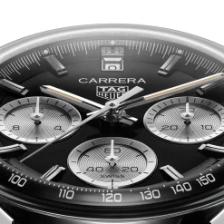 TAG Heuer Carrera Chronograph 39mm Black Dial Leather Strap Watch
