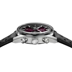 TAG Heuer Carrera Chronograph 39mm Purple Dial Black Leather Strap Watch