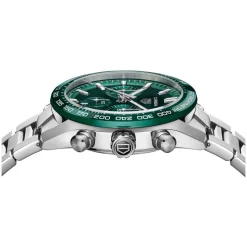 TAG Heuer Carrera Chronograph 44mm Green Dial & Bezel Stainless Steel Bracelet Watch