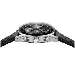 TAG Heuer Carrera Chronograph 39mm Black Dial Leather Strap Watch