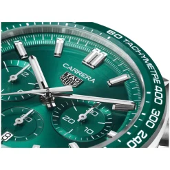 TAG Heuer Carrera Chronograph 44mm Green Dial & Bezel Stainless Steel Bracelet Watch