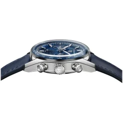 TAG Heuer Carrera Chronograph 39mm Blue Dial Leather Strap Watch