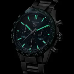 TAG Heuer Carrera Chronograph 44mm Green Dial & Bezel Stainless Steel Bracelet Watch