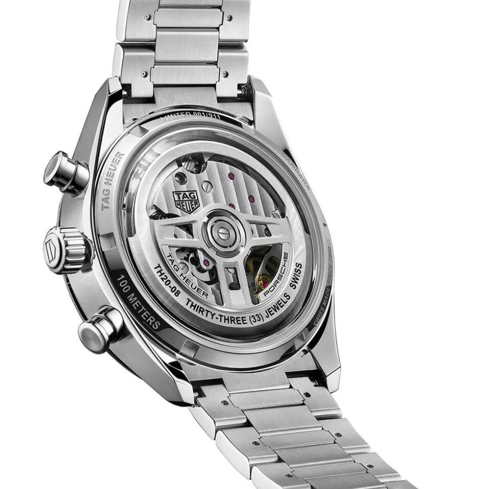 TAG Heuer Carrera Chronosprint X Porsche Rallye 42mm Black Dial Steel Bracelet Watch