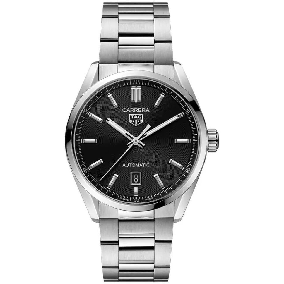 TAG Heuer Carrera Date 39mm Black Dial Stainless Steel Bracelet Watch