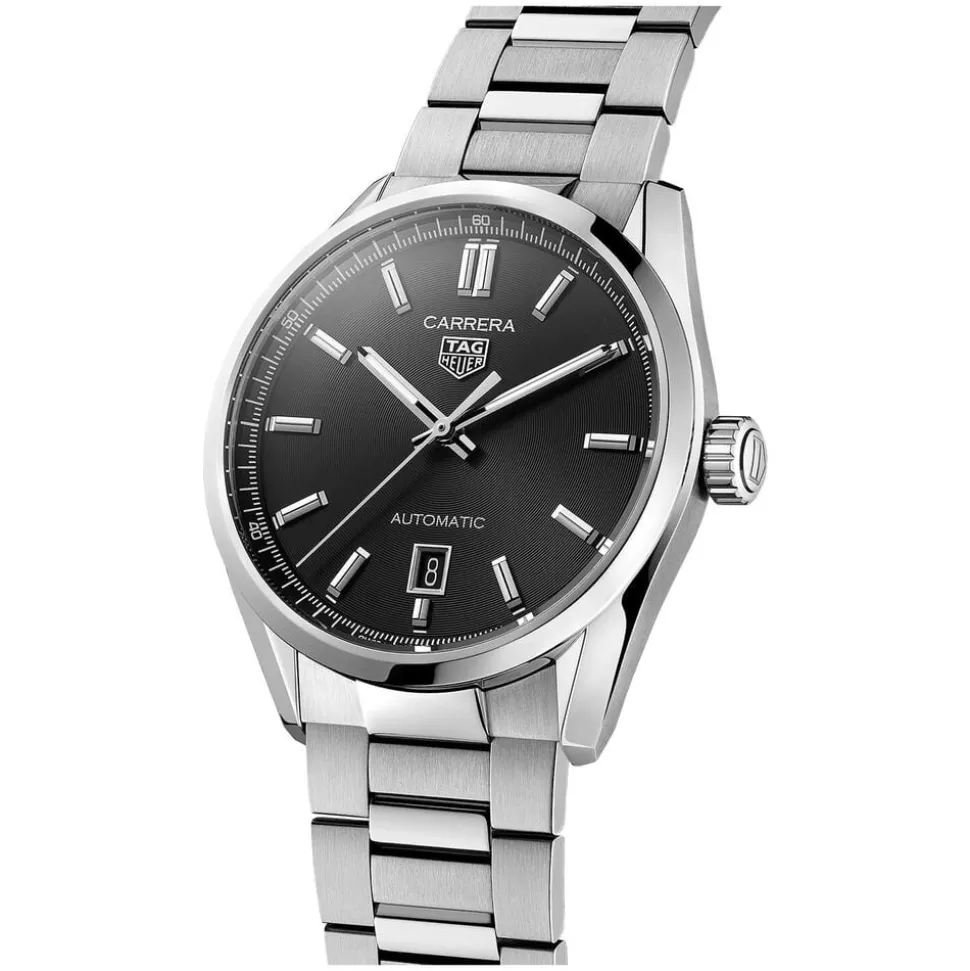 TAG Heuer Carrera Date 39mm Black Dial Stainless Steel Bracelet Watch