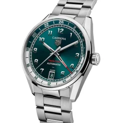 TAG Heuer Carrera Date 41mm Green Teal Dial Stainless Steel Bracelet Watch
