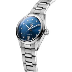 TAG Heuer Carrera Date 29mm Blue Dial Diamond Dots Stainless Steel Bracelet Watch