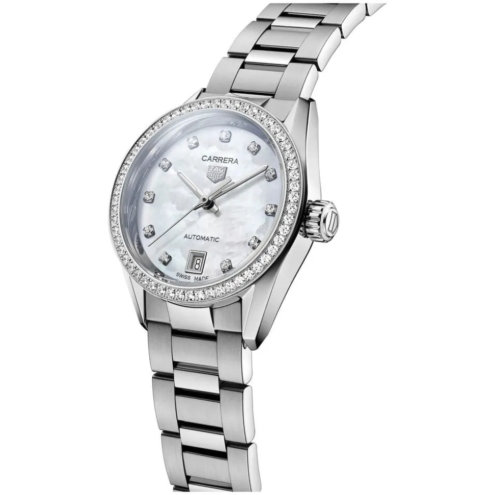 TAG Heuer Carrera Date 29mm Mother of Pearl Dial Stainless Steel Bracelet Watch