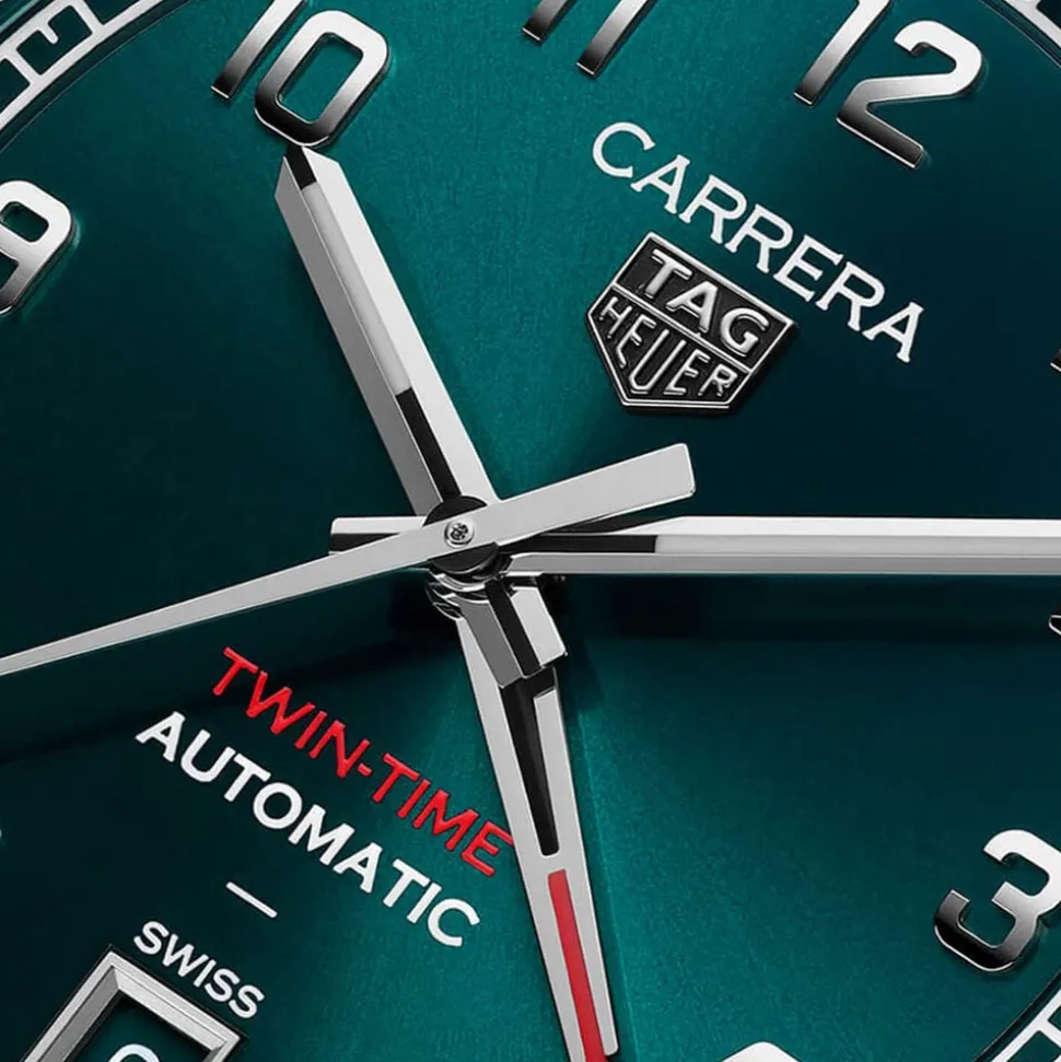 TAG Heuer Carrera Date 41mm Green Teal Dial Stainless Steel Bracelet Watch