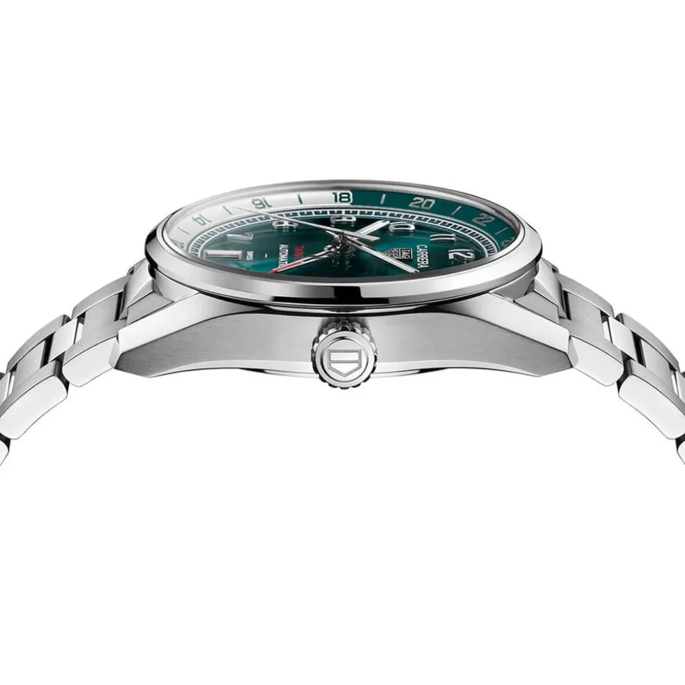 TAG Heuer Carrera Date 41mm Green Teal Dial Stainless Steel Bracelet Watch
