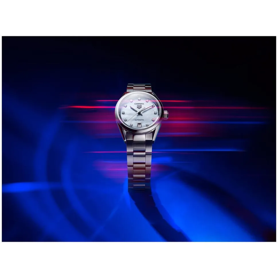 TAG Heuer Carrera Date 29mm Mother of Pearl Dial Stainless Steel Bracelet Watch