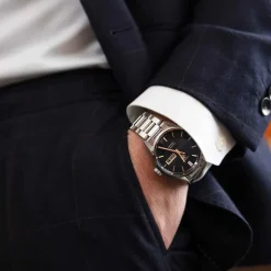 TAG Heuer Carrera Date 39mm Black Dial Rose Gold Index Stainless Steel Bracelet Watch
