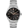 TAG Heuer Carrera Day-Date 41mm Black Dial Rose Gold Index Stainless Steel Bracelet Watch