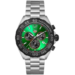TAG Heuer Formula 1 Chronograph 43mm Green Dial Stainless Steel Bracelet Watch