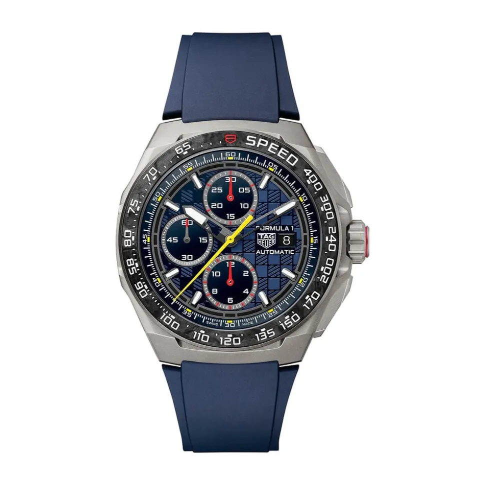 TAG Heuer Formula 1 Chronograph X Oracle Red Bull Racing 44mm Blue Dial Rubber Strap Watch