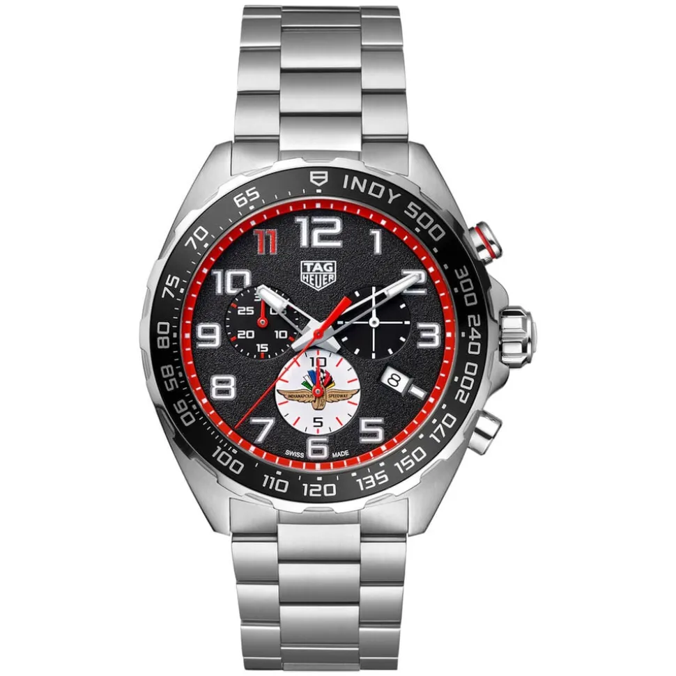 TAG Heuer Formula 1 Chronograph x Indy 500 43mm Black Dial Stainless Steel Bracelet Watch
