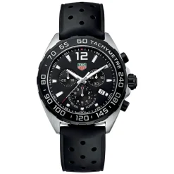 TAG Heuer Formula 1 Chronograph 43mm Black Dial Rubber Strap Watch