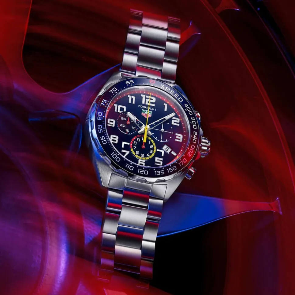 TAG Heuer Formula 1 Chronograph x Red Bull Racing 43mm Blue Dial Stainless Steel Bracelet Watch