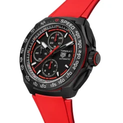 TAG Heuer Formula 1 Chronograph 44mm Black & Red Dial Red Rubber Strap Watch
