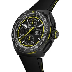 TAG Heuer Formula 1 Chronograph 44mm Black & Yellow Dial Black Rubber Strap Watch