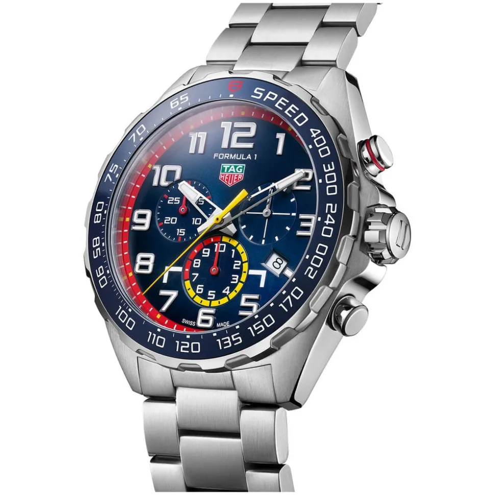 TAG Heuer Formula 1 Chronograph x Red Bull Racing 43mm Blue Dial Stainless Steel Bracelet Watch