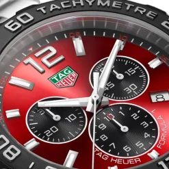TAG Heuer Formula 1 Chronograph 43mm Red Dial Stainless Steel Bracelet Watch