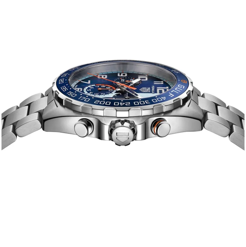 TAG Heuer Formula 1 Chronograph x Gulf 43mm Blue & Orange Dial Stainless Steel Bracelet Watch
