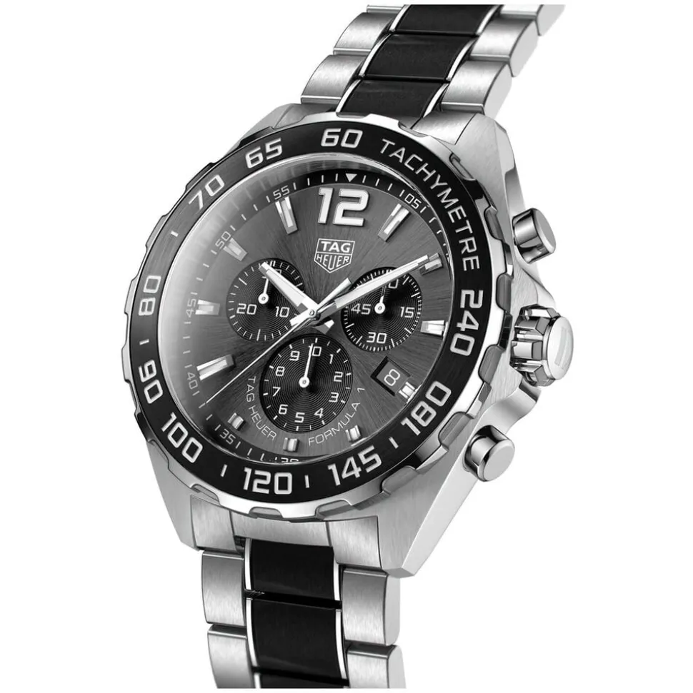 TAG Heuer Formula 1 Chronograph 43mm Black Dial Ceramic & Stainless Steel Bracelet Watch