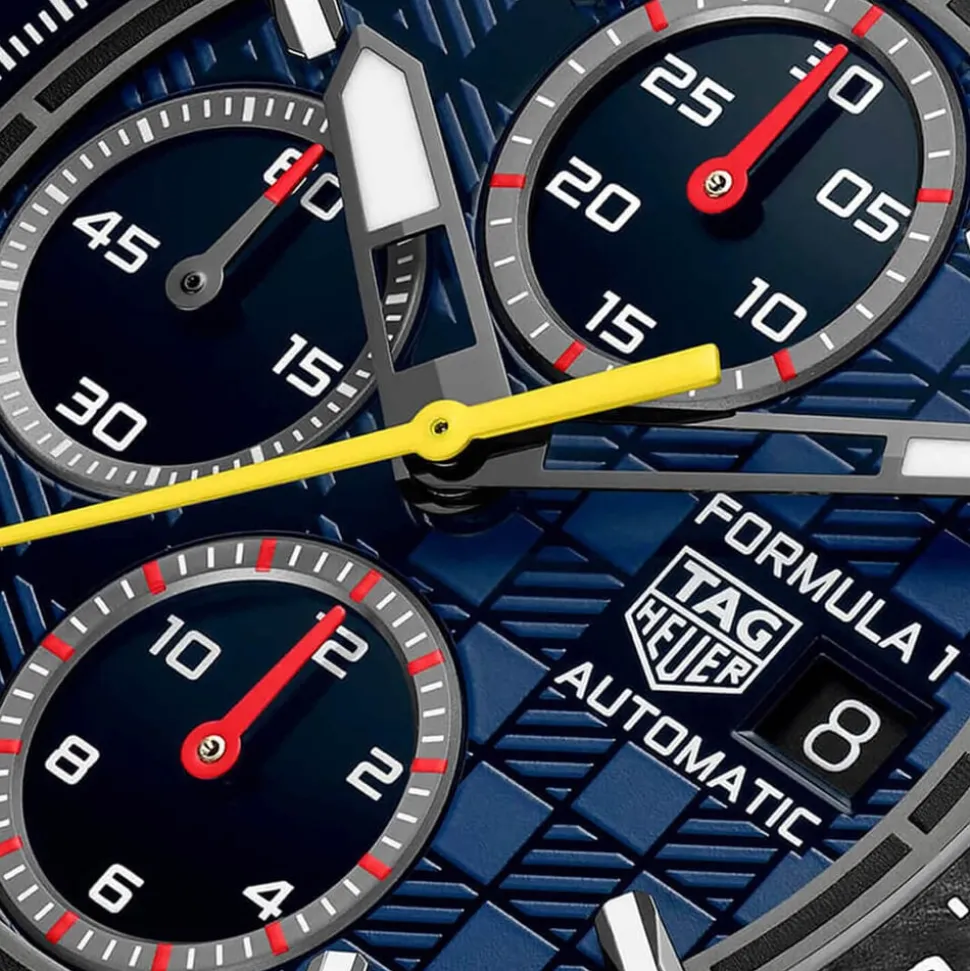TAG Heuer Formula 1 Chronograph X Oracle Red Bull Racing 44mm Blue Dial Rubber Strap Watch