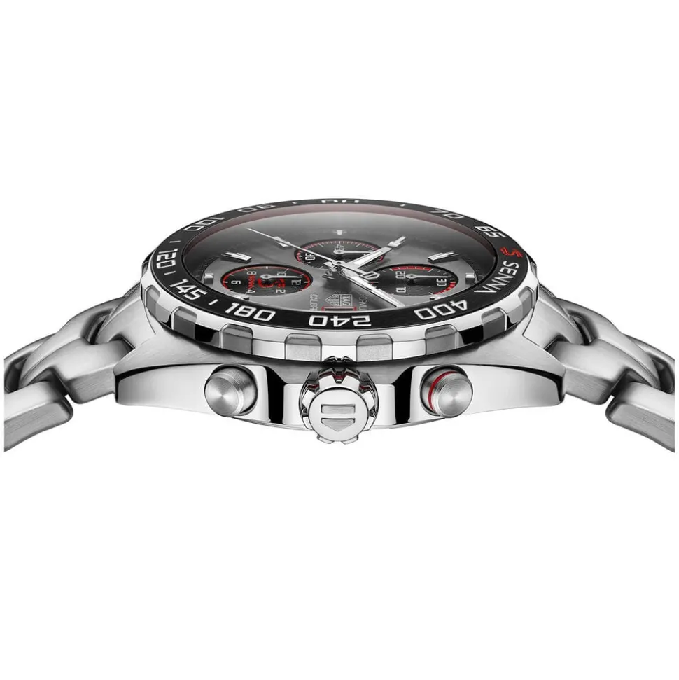 TAG Heuer Formula 1 Chronograph x Senna 44mm Black Dial Stainless Steel Bracelet Watch