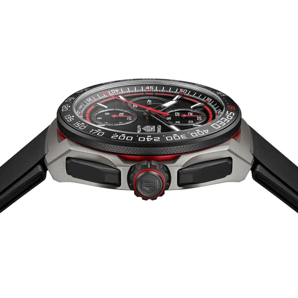 TAG Heuer Formula 1 Chronograph 44mm Black & Red Dial Black Rubber Strap Watch