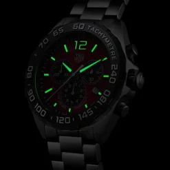 TAG Heuer Formula 1 Chronograph 43mm Red Dial Stainless Steel Bracelet Watch