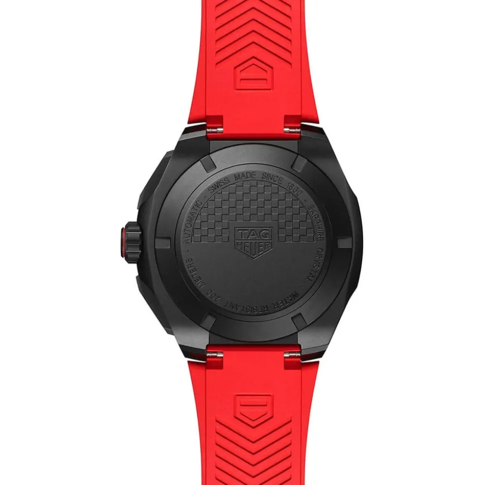 TAG Heuer Formula 1 Chronograph 44mm Black & Red Dial Red Rubber Strap Watch