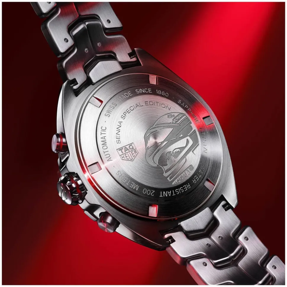 TAG Heuer Formula 1 Chronograph x Senna 44mm Black Dial Stainless Steel Bracelet Watch