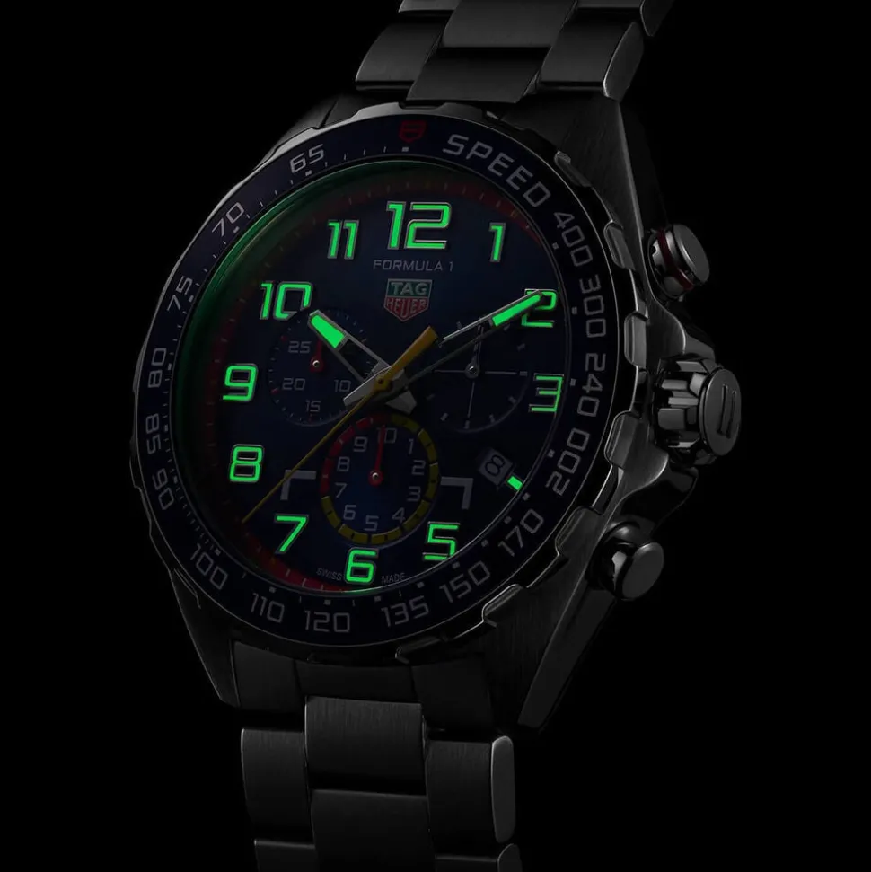 TAG Heuer Formula 1 Chronograph x Red Bull Racing 43mm Blue Dial Stainless Steel Bracelet Watch