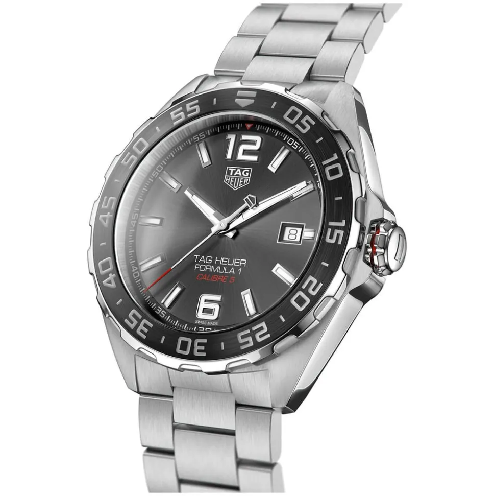 TAG Heuer Formula 1 Date 43mm Black Dial Ceramic Bezel Stainless Steel Bracelet Watch
