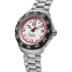 TAG Heuer Formula 1 Solargraph 38mm White Dial Black Bezel Steel Bracelet Watch