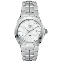 TAG Heuer Link Date 32mm Mother of Pearl Dial Stainless Steel Bracelet Watch