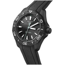 TAG Heuer Professional 200 Solargraph 40mm Black Dial DLC Case Rubber Strap Watch