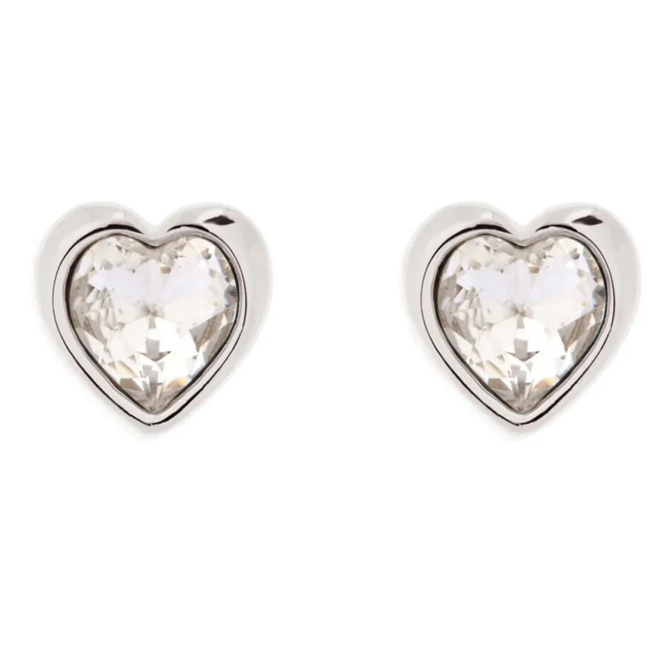 Ted Baker Hannela Silver-Plated Crystal Heart Earrings