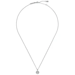 Ted Baker Soltell Silver Plated Solitaire Sparkle Crystal Round Pendant Necklace