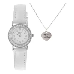 Telstar Girls Crystal Watch & Communion Necklace Set