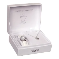 Telstar Girls Crystal Watch & Communion Necklace Set