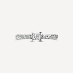 The Orchid Setting Platinum Princess 0.50ct Diamond Shoulders Engagement Ring