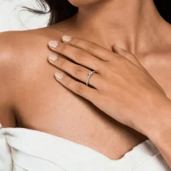 The Orchid Setting Platinum Princess 0.50ct Diamond Shoulders Engagement Ring