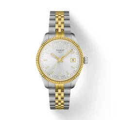 Tissot Ballade 34mm Silver Dial Yellow Gold PVD Steel Bracelet Watch