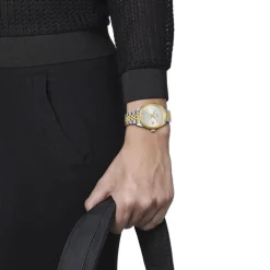 Tissot Ballade 34mm Silver Dial Yellow Gold PVD Steel Bracelet Watch
