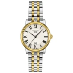 Tissot Carson 30mm Quartz White Dial PVD Case Bracelet Watch
